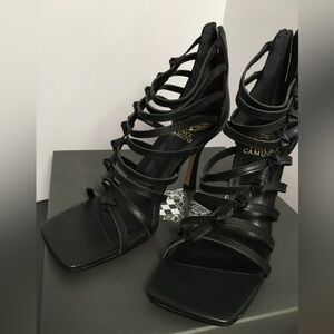 Vince Camuto Belinna Elegant Black Strappy Cage Heels